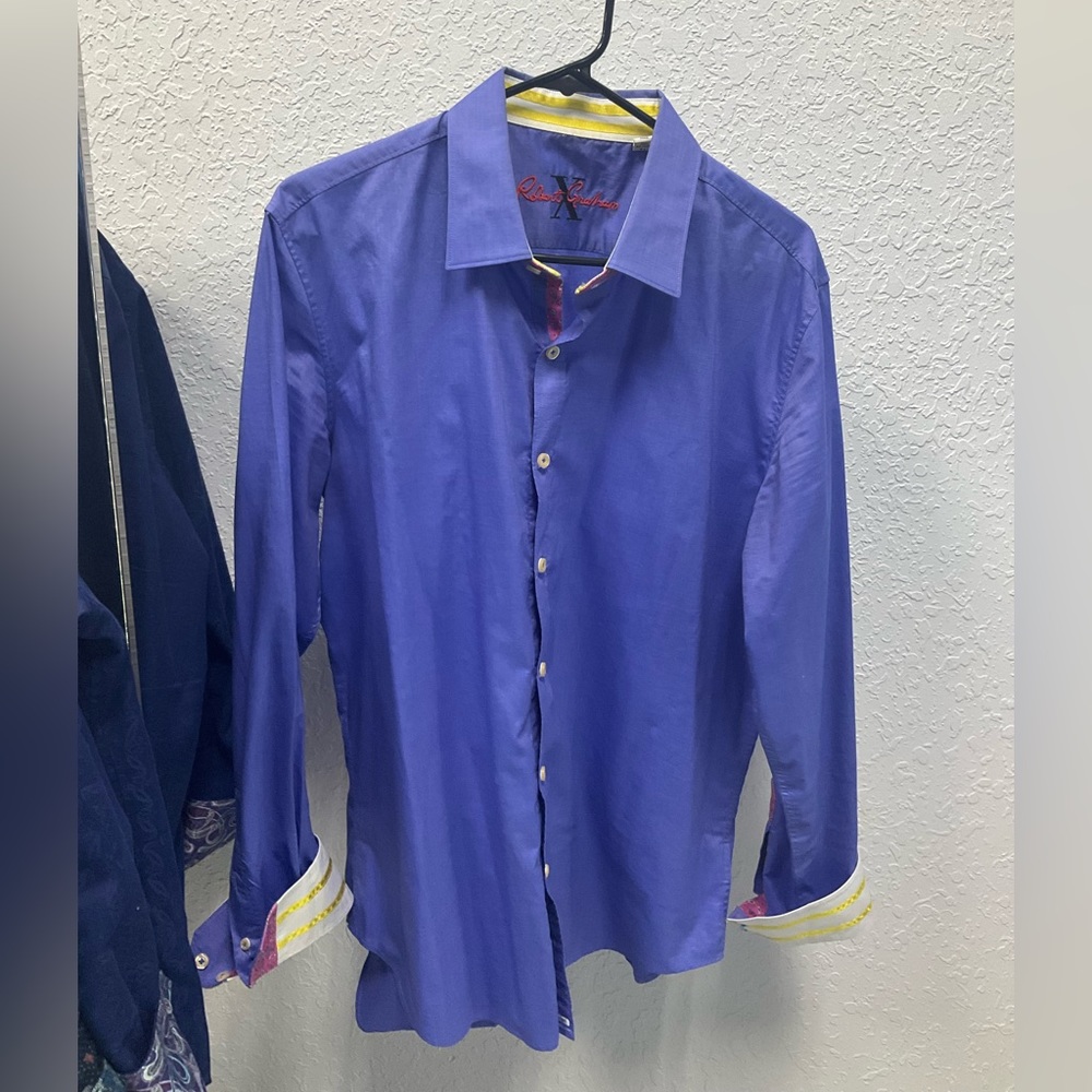 Robert Graham Purple Long Sleeve Button Up Shirt, size XL